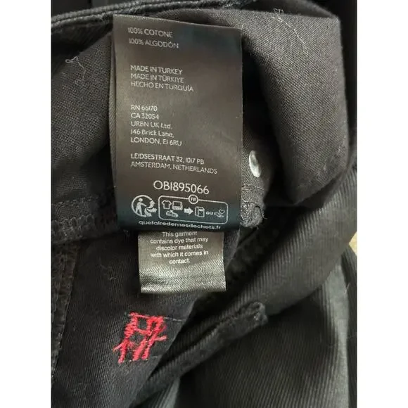 Urban Outfitters Baggy Jeans Womens Size 30W Black High Rise Denim Stretch Y2K - Picture 4 of 11